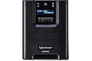 CyberPower PR1500LCD Smart App Sinewave UPS System, 1500VA/1500W, 8 Outlets, AVR, Mini-Tower