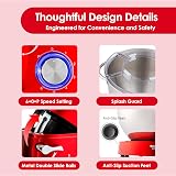 Aucma Stand Mixer 6.2L 1400W Tilt-Head with Dough Hook Whip Beater Red view 5