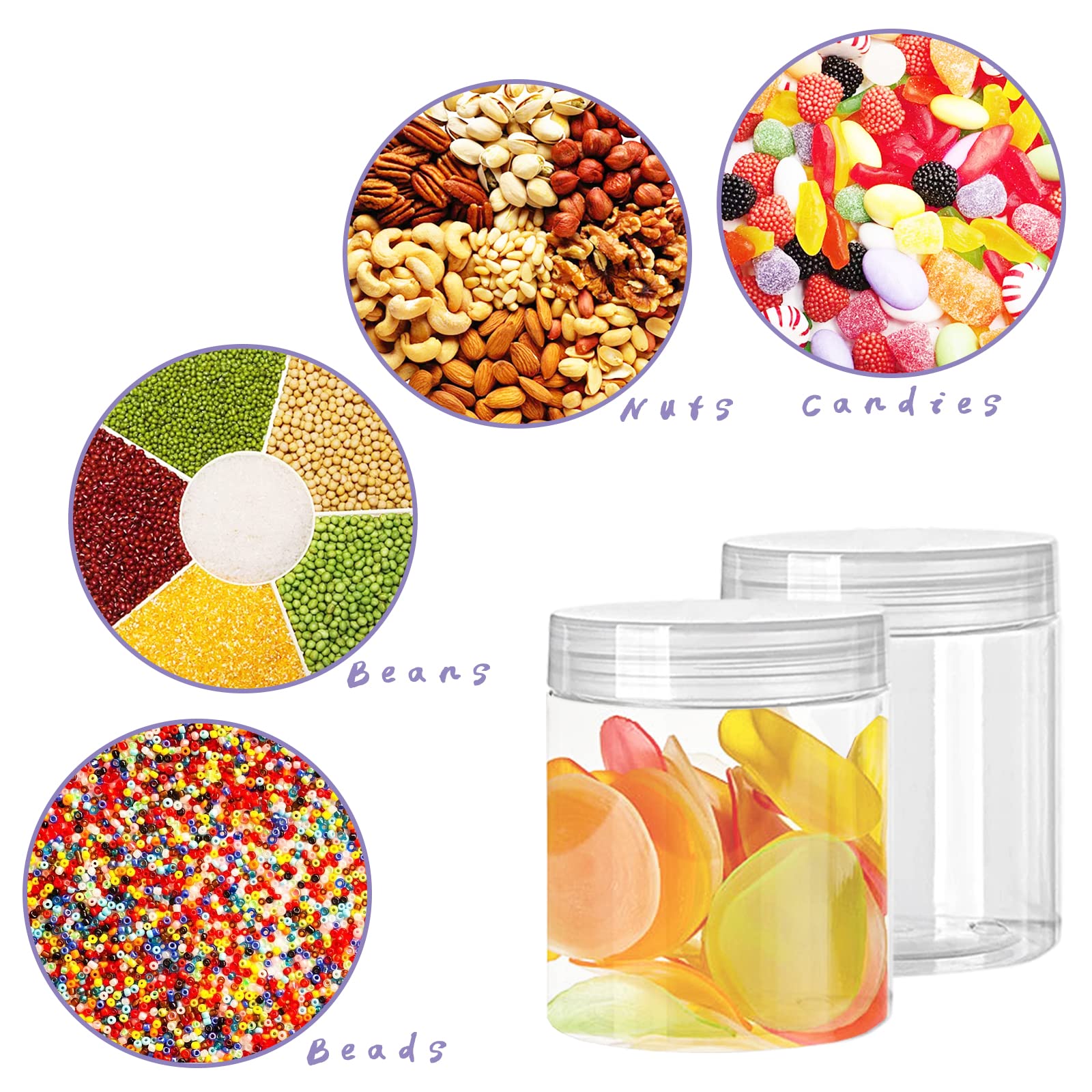 Mua 20 Pack 4oz Clear Plastic Jars with Lids,Wide-Mouth Refillable ...