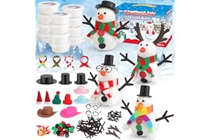 12Pack Build a Snowman Kit Snowman Crafts for Kids, Molding Clay Snowman Building Kit, Christmas Stocking Stuffers for Kids a