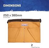 Faithfull Suede Leather Double Nail Pouch Tool Belt Hammer Loop Adjustable view 2