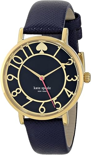 Amazon Com Kate Spade New York Women S 1yru0436 Metro Watch With Navy Blue Leather Band Watches