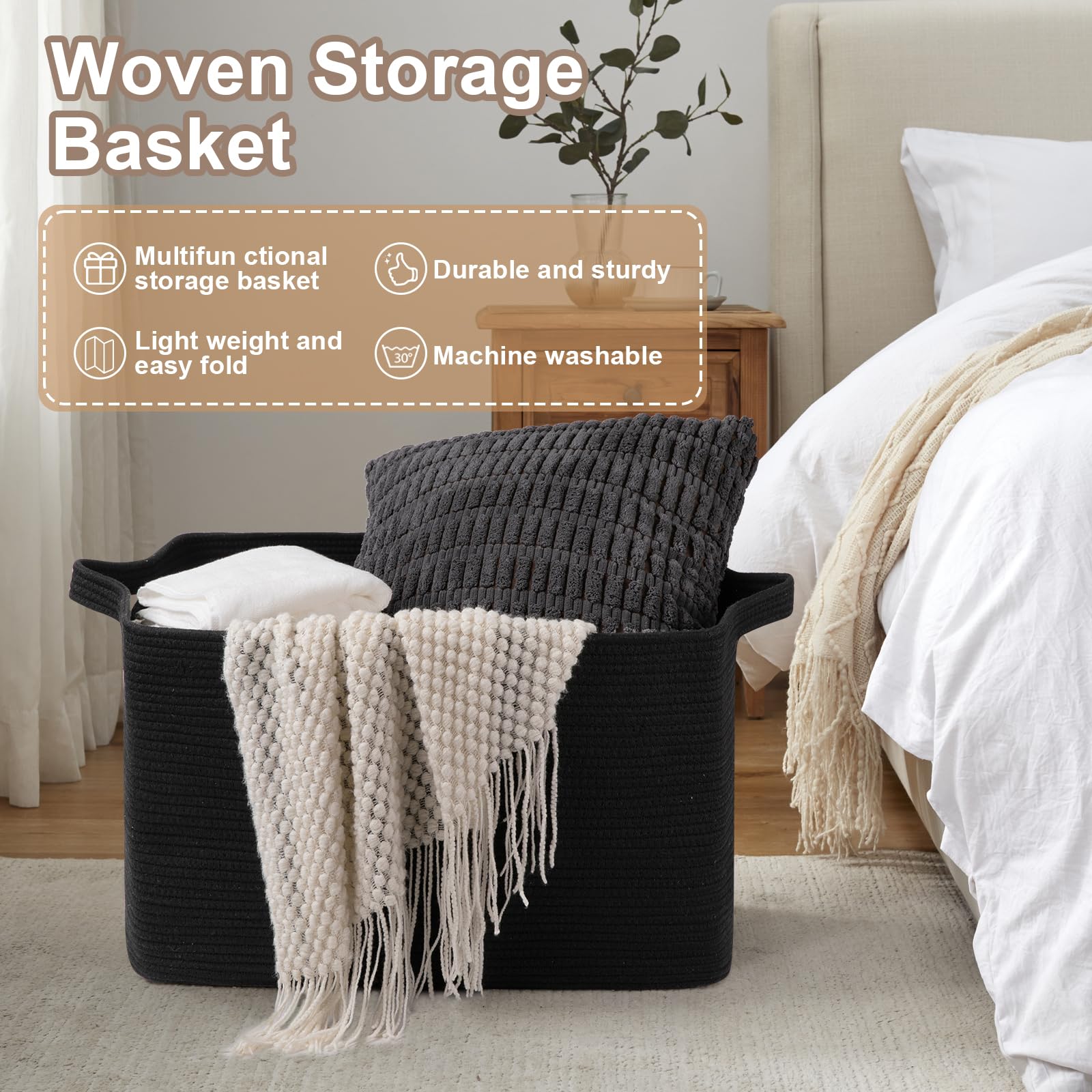 95L Extra Large Blanket Basket, 24