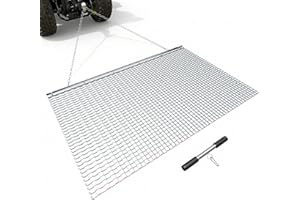 VEVOR Drag Harrow, 5 x 3 ft, High-Efficiency Chain Harrow Rake, ATVs UTVs Tractors Attachments, Durable Galvanized Steel Mesh