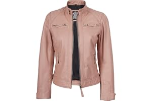 Decrum Leather Jacket For Women - Real Lambskin Cafe Racer Womens Leather Jackets