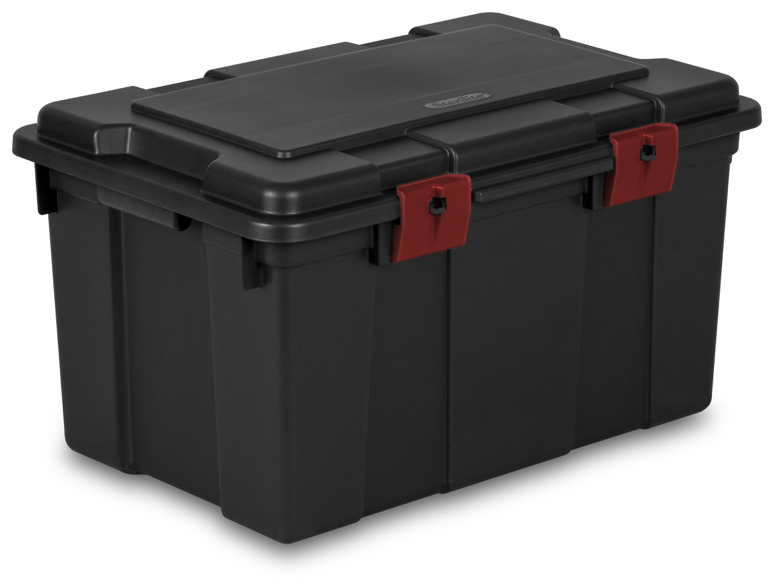 Sterilite 18419004 16 Gallon/61 Liter Storage Trunk, Black with Racer