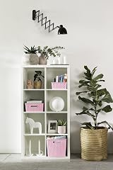 Curver My Style Rattan Effect 4 x 4 Litre Storage Baskets Pink view 7