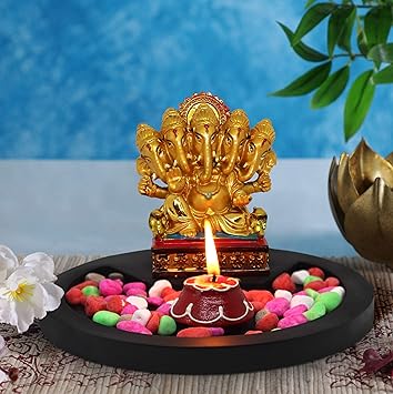 Buy Tied Ribbons Decorative Panch Mukhi Statue Figurine Showpiece