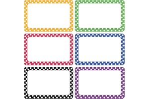 Cualfec 300 Cute Dot Name Tag Stickers Colorful Border Name Labels for School, Office, Home Can Be Used on Clothes, Storage Boxes, Packages - Updated Stronger Stickiness