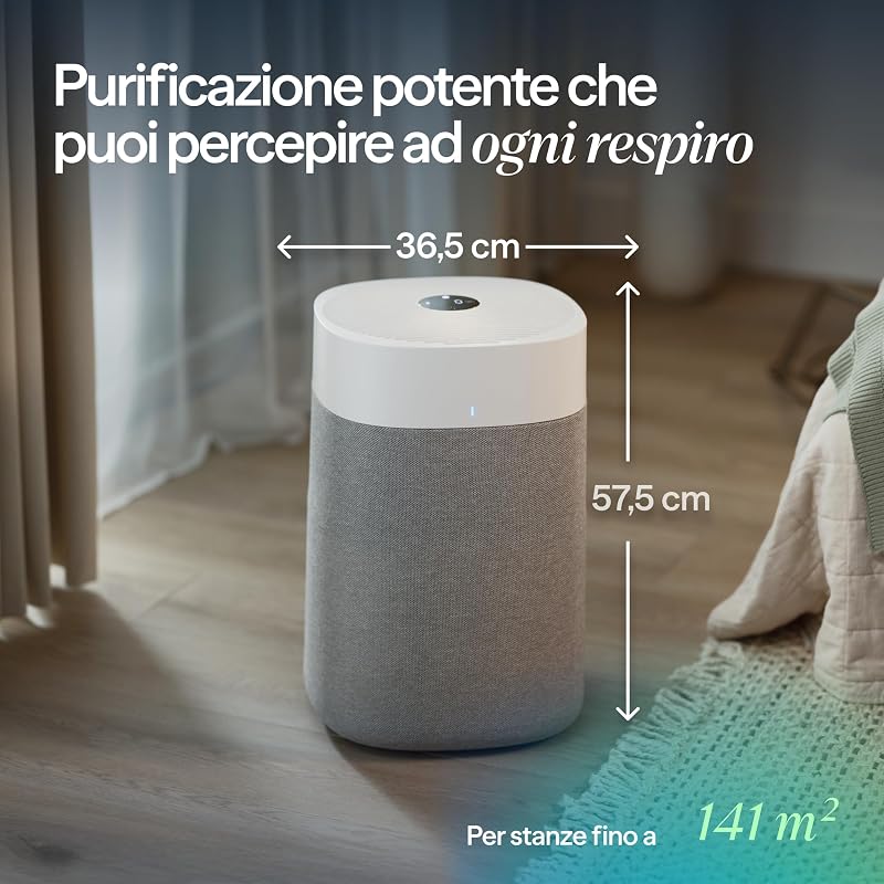 Blue Pure 211i Max Purificatore d'aria per ambienti grandi fino a 141 m² – Intelligente, silenzioso, tecnologia HEPASilent, rimuove allergeni, peli di animali domestici, fumo