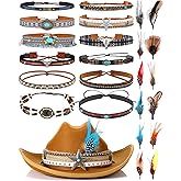 Breathffy 24 Pcs Hat Bands Decorative Feathers for Cowboy Panama Western Costume Headwear Women Men
