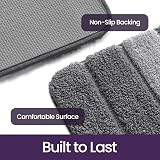 DEXI Bath Mat 60 x 90 cm Grey Extra Soft Microfiber Non-Slip view 5