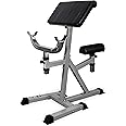 Valor Fitness Preacher Curl Bench - Adjustable Curling Machines Sit or Stand for Upper Body Home Gym Biceps Workout