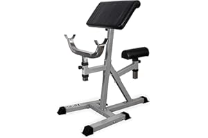 Valor Fitness Preacher Curl Bench - Adjustable Curling Machines Sit or Stand for Upper Body Home Gym Biceps Workout