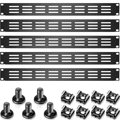 Server Rack Filler Leinuosen 5 Pack 1U Vented Blank Panel Metal Vented Blank Panel Rack ...