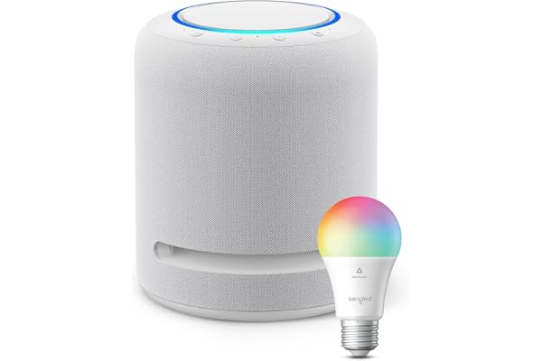 Echo Studio| Glacier White with Sengled Smart Color Bulb