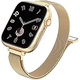 MARGE PLUS Slim Milanese Loop Compatible with Apple Watch Band for women 41mm 40mm 38mm 42mm 46mm 45mm 44mm, Stainless Steel Magnetic Mesh Strap work on iWatch Bands Series 11 10 9 8 7 6 5 4 3 & SE 3 2 1