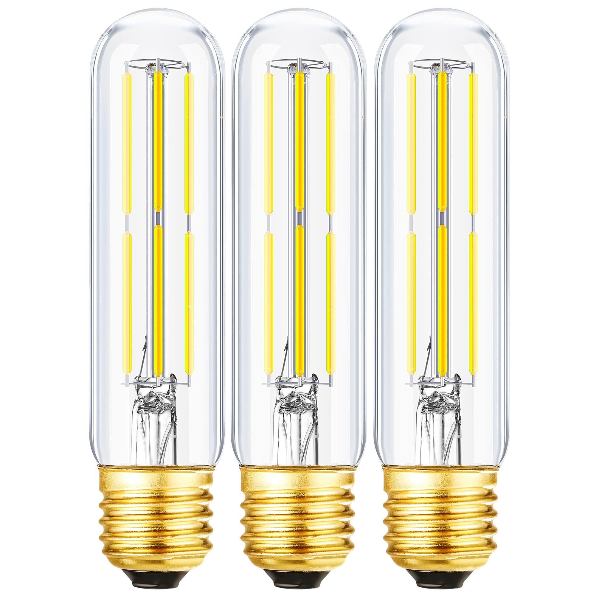 Photo 1 of T10 Led Bulb,Dimmable 6W Led Tubular Bulbs, 60 Watt Incandescent Bulb Equivalent, 5000K Cool White, Clear Glass, E26 Base Lamp Bulb, for Cabinet Display Cabinet etc. (Cool White-3P)