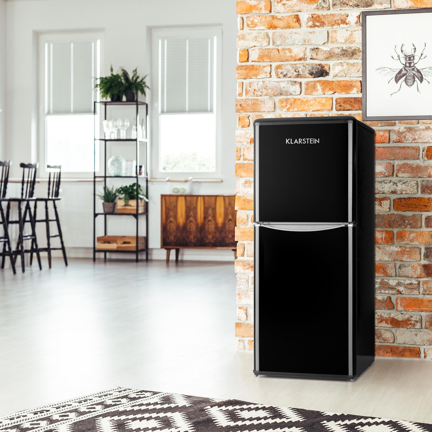 und Gefrierkombination • 70 Watt • Retro-Design 50er • geräuscharm • 97