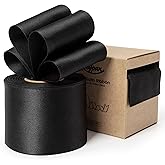 Keypan Black Satin Ribbon Double-Faced Wired Ribbons for Gift Wrapping Flower Bouquet Bows Wedding Invitation Christmas Decor Crafts 2-1/2 Inch 10 Yards