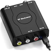 RCA to Coaxial Adapter, RF Coaxial Modulator, CVBS RF Adapter, VHF Converter, Channel 3/4 Switch for Game &amp; Video Hub, DVD, VCR Player, PS2 PS3 PS4
