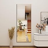 YUNSHANGGE Wall Mirror Full Length, 56X16 Full Length Hanging,Beveled Mirror Frameless,Bedroom, Wardrobe, Door (56 * 16 Inch)