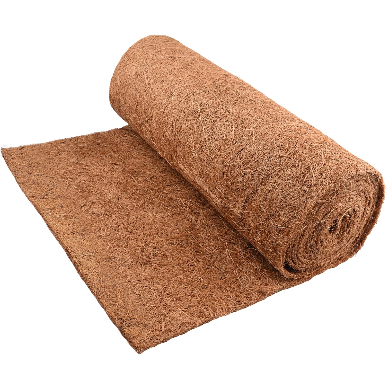 Coco Liner Roll 3m*0.4m/120" x 16", Natural Coconut Hanging Basket Liner, Reusable Coco Fiber Mat Coco Replacement Basket, Coconut Fiber Sheet Coir Mat Liner for Planter, Window Box, Wall Troughs