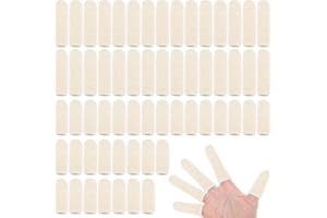 COSITINA 60 Pieces Cotton Finger Cots Reusable Finger Toe Sleeves Wear Resistant Thumb Protector Fingertips Cushion Cover for Kitchen Garden Sculpture Work (3 Inch & 2 Inch)