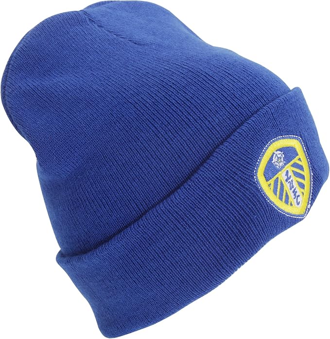 Leeds United FC Official Soccer Crest Knitted Hat Clothing