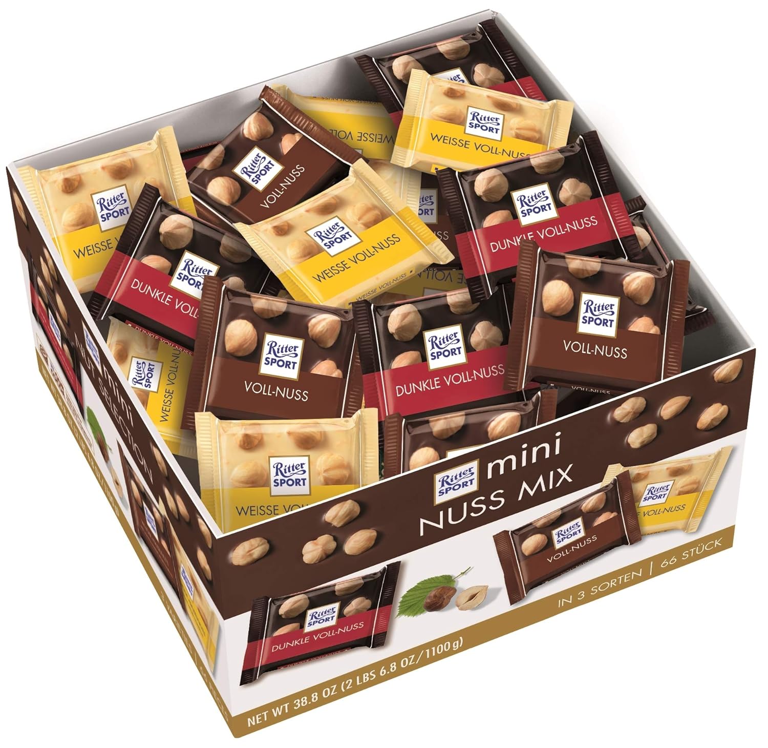 Ritter Sport Mini Nuss Mix Thekendisplay 1 1 Kg Vollmilch Weisse Dunkle Schokolade Mit Ganzen Haselnussen Knackige Tafelschokoladen Grosspackung Amazon De Lebensmittel Getranke