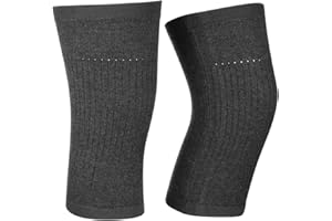 Healifty Wool Brace Pad Warm Cashmere Kneepad Thermal Leg Sleeve Non-slip Kneecap Kneelet For Women Men (Dark Grey)