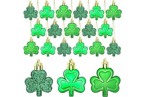 CH HAICHENG 30 Pieces St Patricks Ornaments Shamrocks Ornaments St. Patricks Day Hanging Baubles for St. Patrick's Decorations and Party Favors Supplies