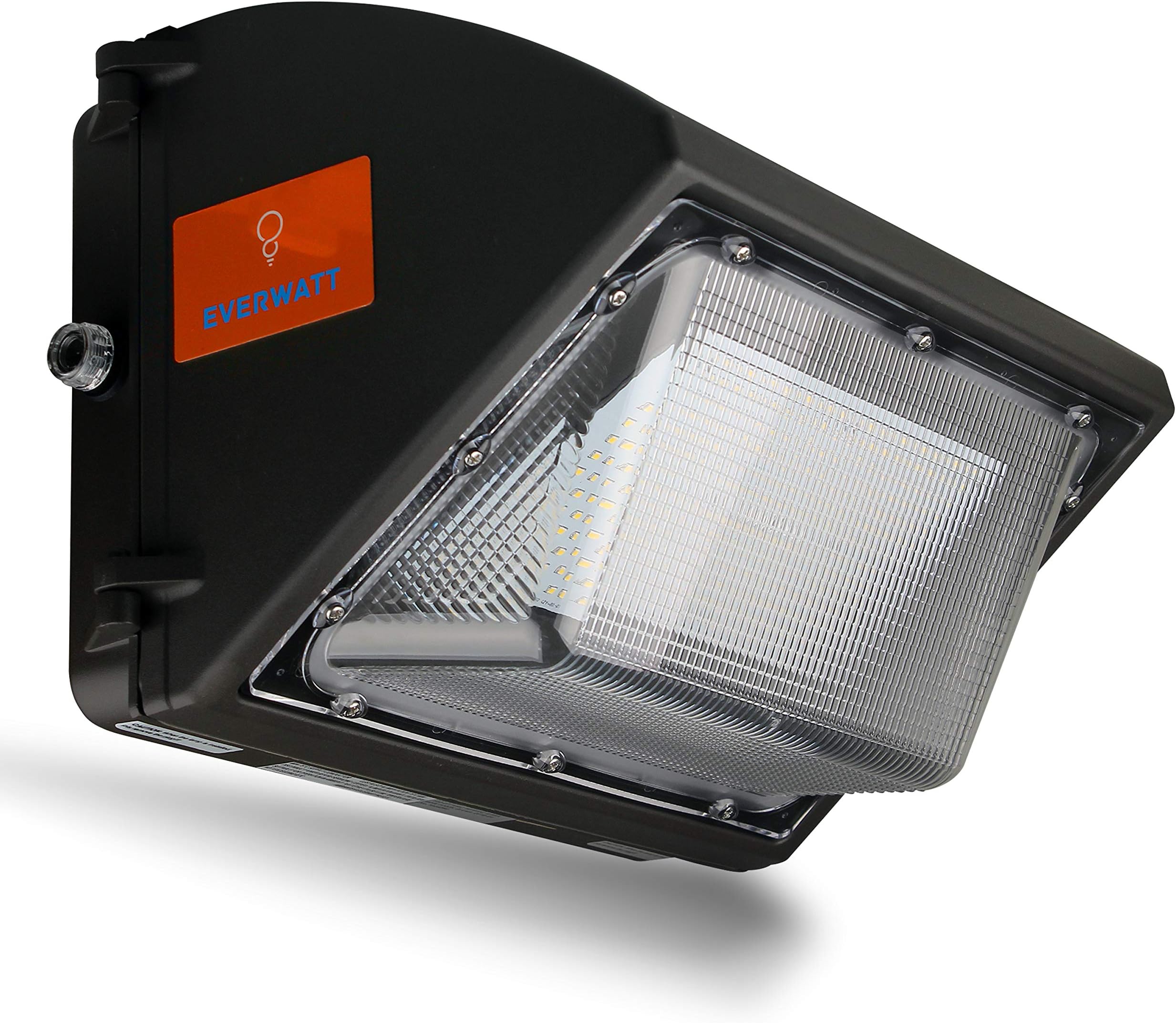 EverWatt High-Efficiency 600W Metal-Halide Equivalent, 100W LED Outdoor Wall Pack Light with Photocell Sensor, 5000K Warm White, 13000 Lumens, Waterproof, Easy Mount, Commercial/Industrial, UL & DLC
