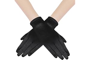 BABEYOND Short Opera Satin Gloves for Wedding, Evening, Special Occasion, Wrist Length Tea Party