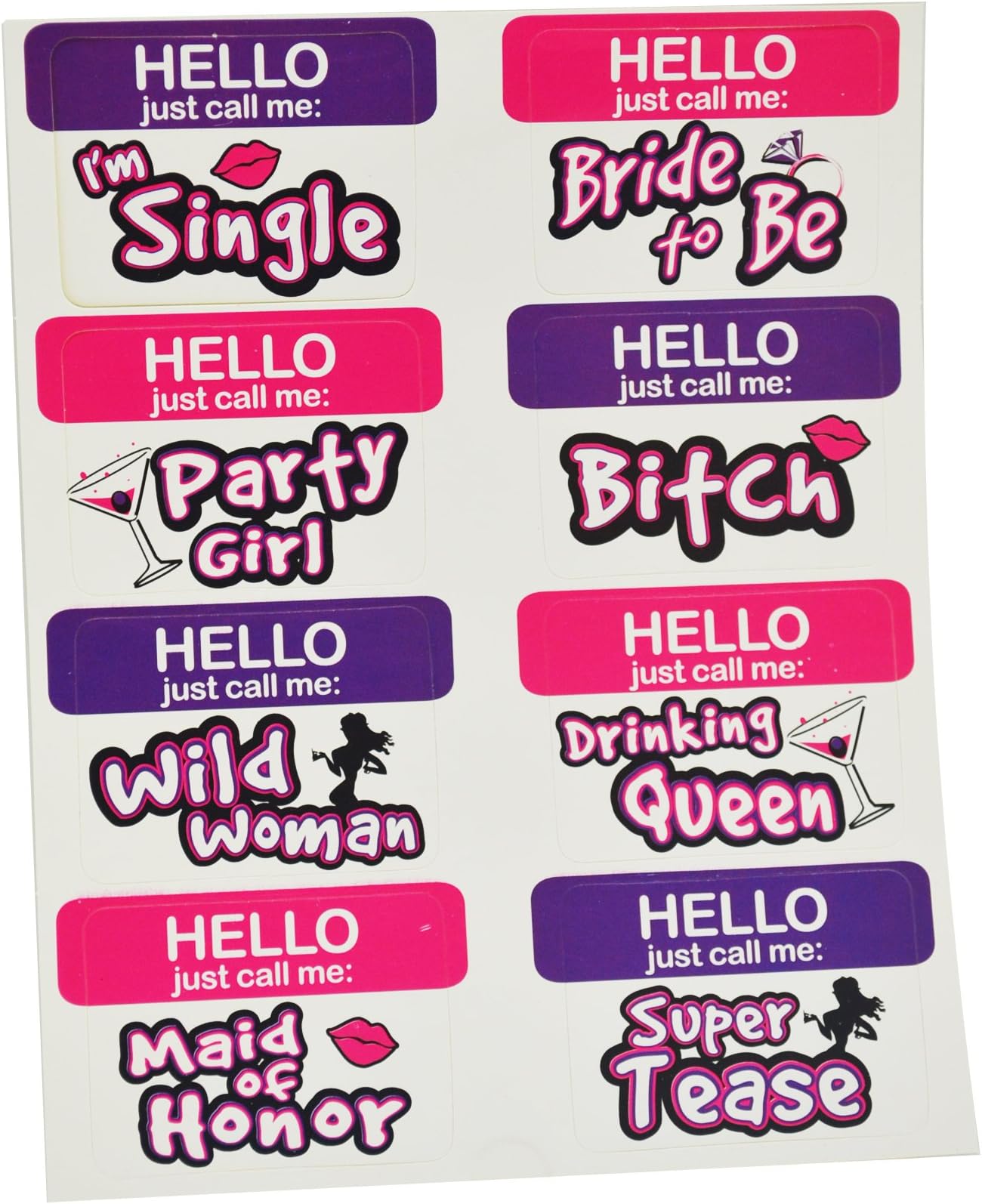 Hello Just Call Me Bachelorette Party Stickers Set | Perfect for Bride and Bridesmaids