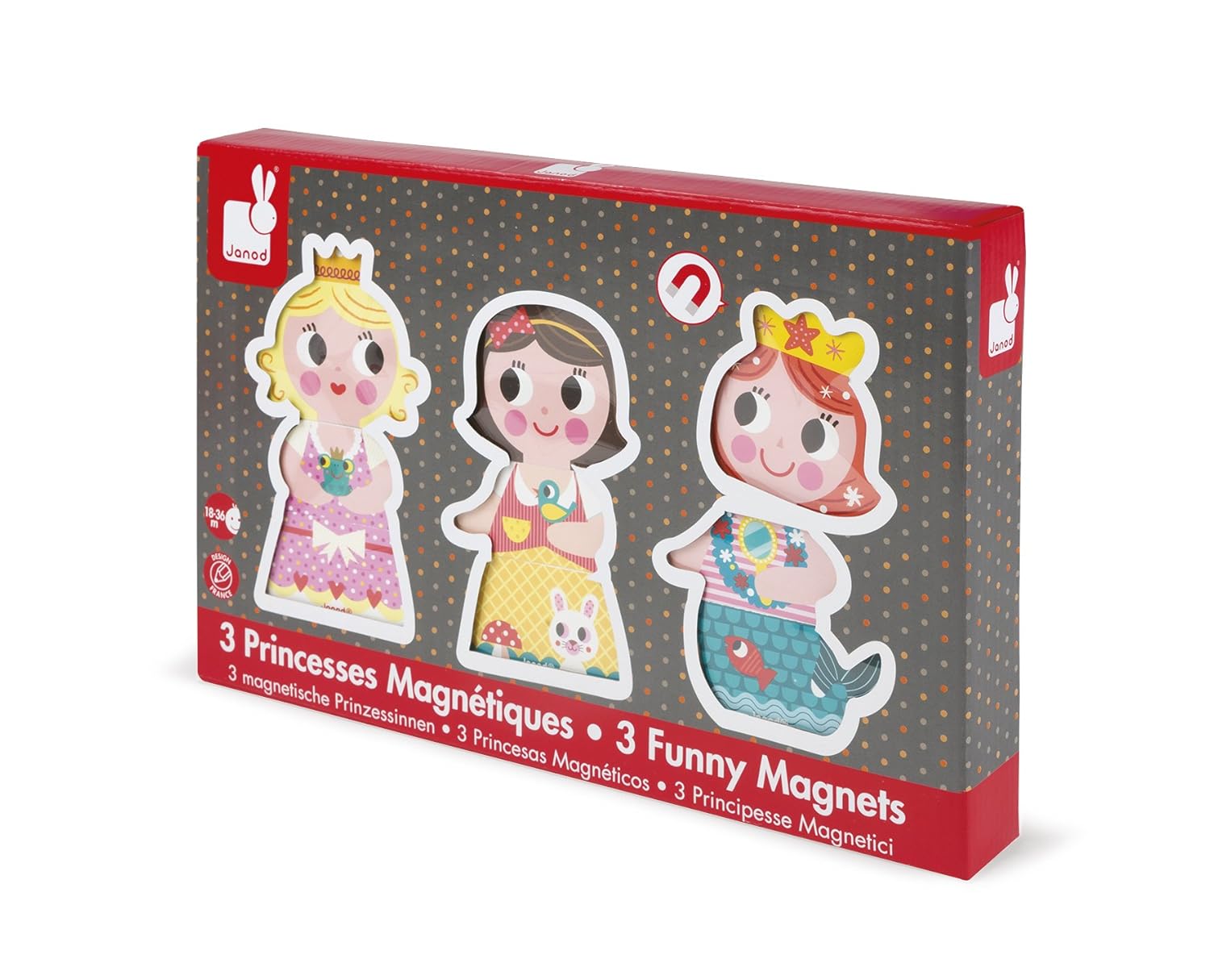 Janod - Funny Magnets Princesas, 3 personajes magnéticos de madera ...