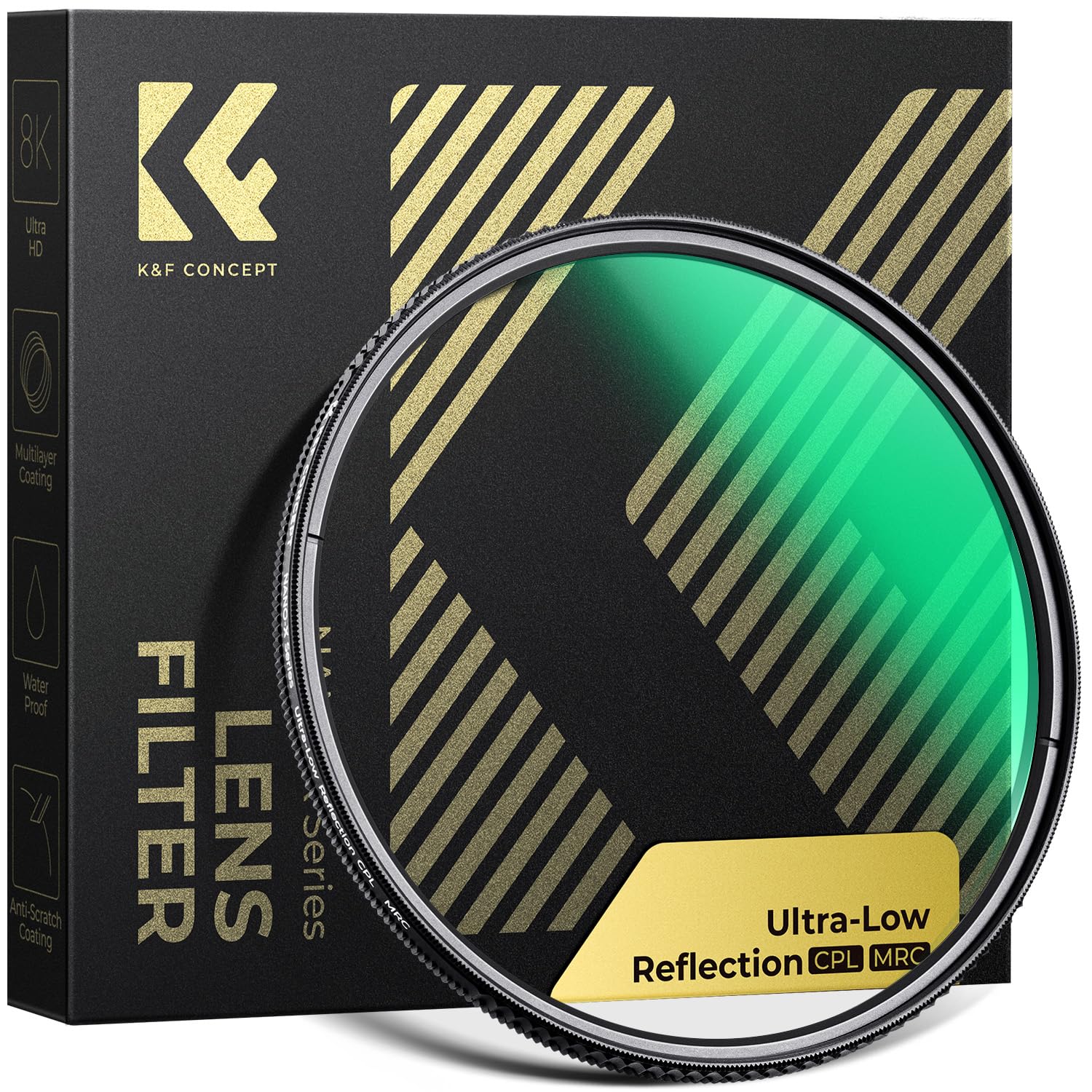 K&F CONCEPT 58mm Polarising Filter Ultra Low Reflection Circular Polarizing CPL, Ultra Definition, 28 Layer Multi Coated Polarized MRC Filter (Nano-X Series)
