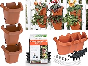 Bloem, Terra Cotta Hanging Garden Planter System 3 Pack, (482121-1001)