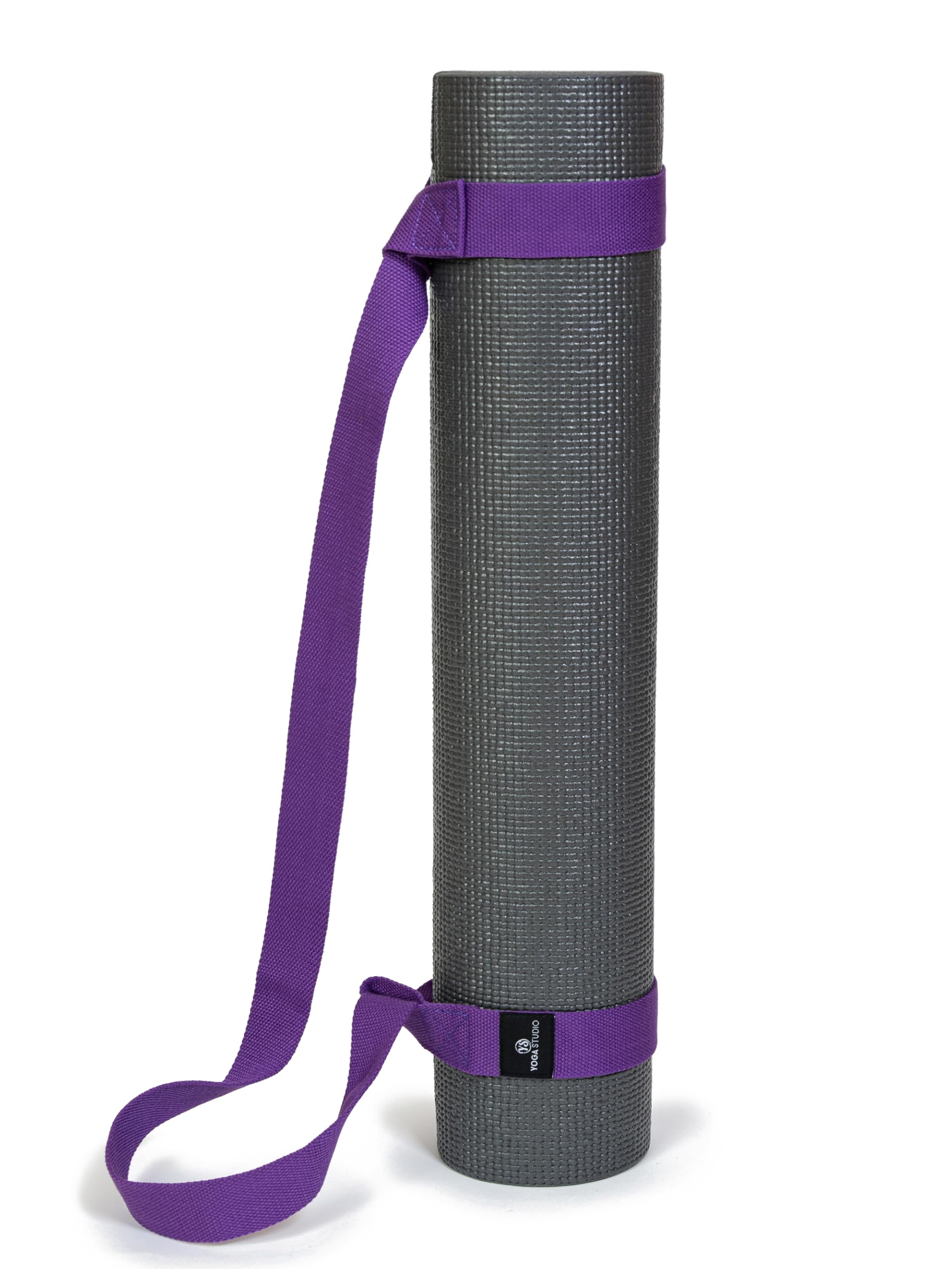 Yoga Studio Yoga Mat Carry Strap - 4 x 137cm, Multipurpose Mat Strap with Adjustable Loops, Strap and Carrier Combined - Purple