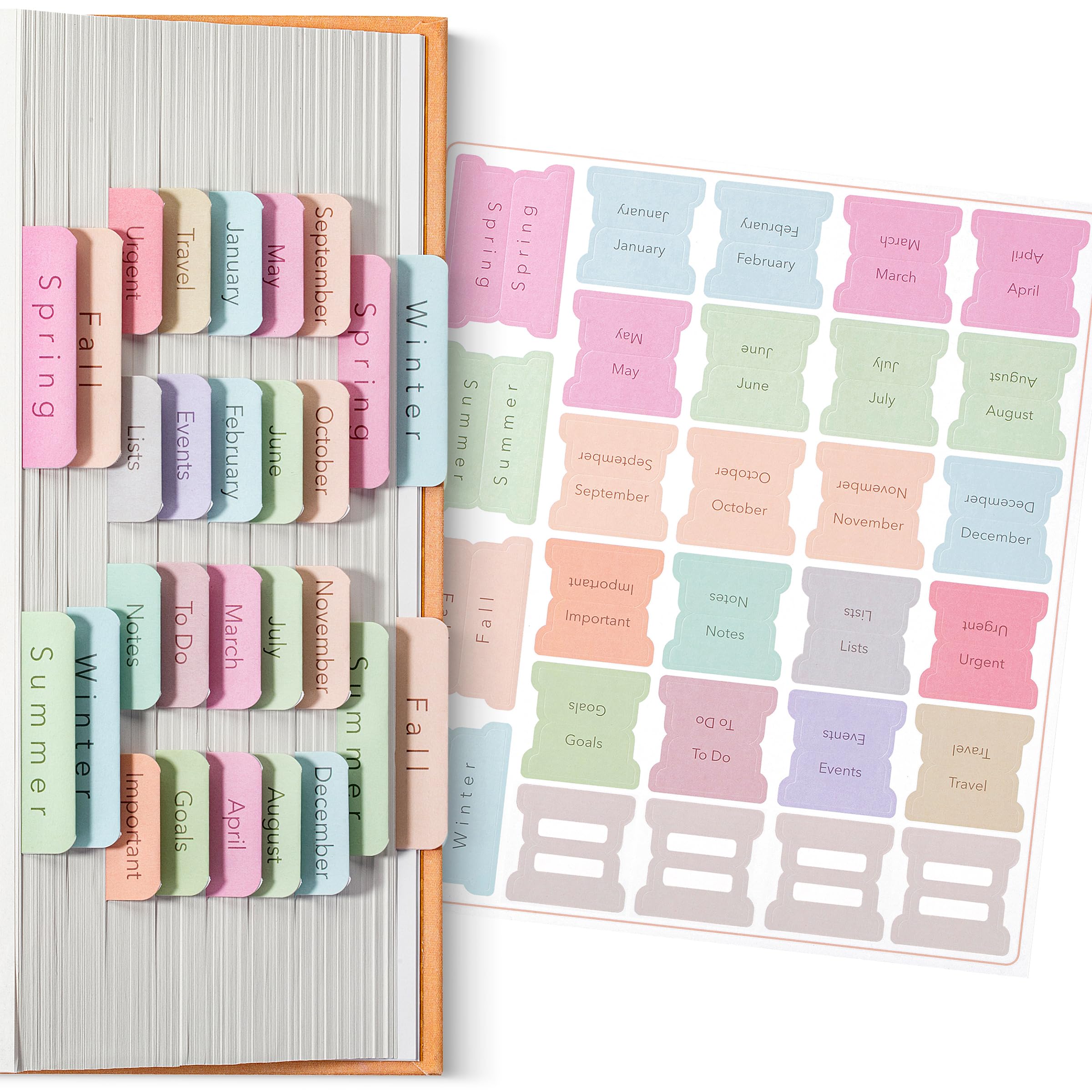 Photo 1 of Mr. Pen- Monthly and Seasonal Tabs, 84 pcs, Colorful, Month Tabs for Planners, Journals, and Notebooks