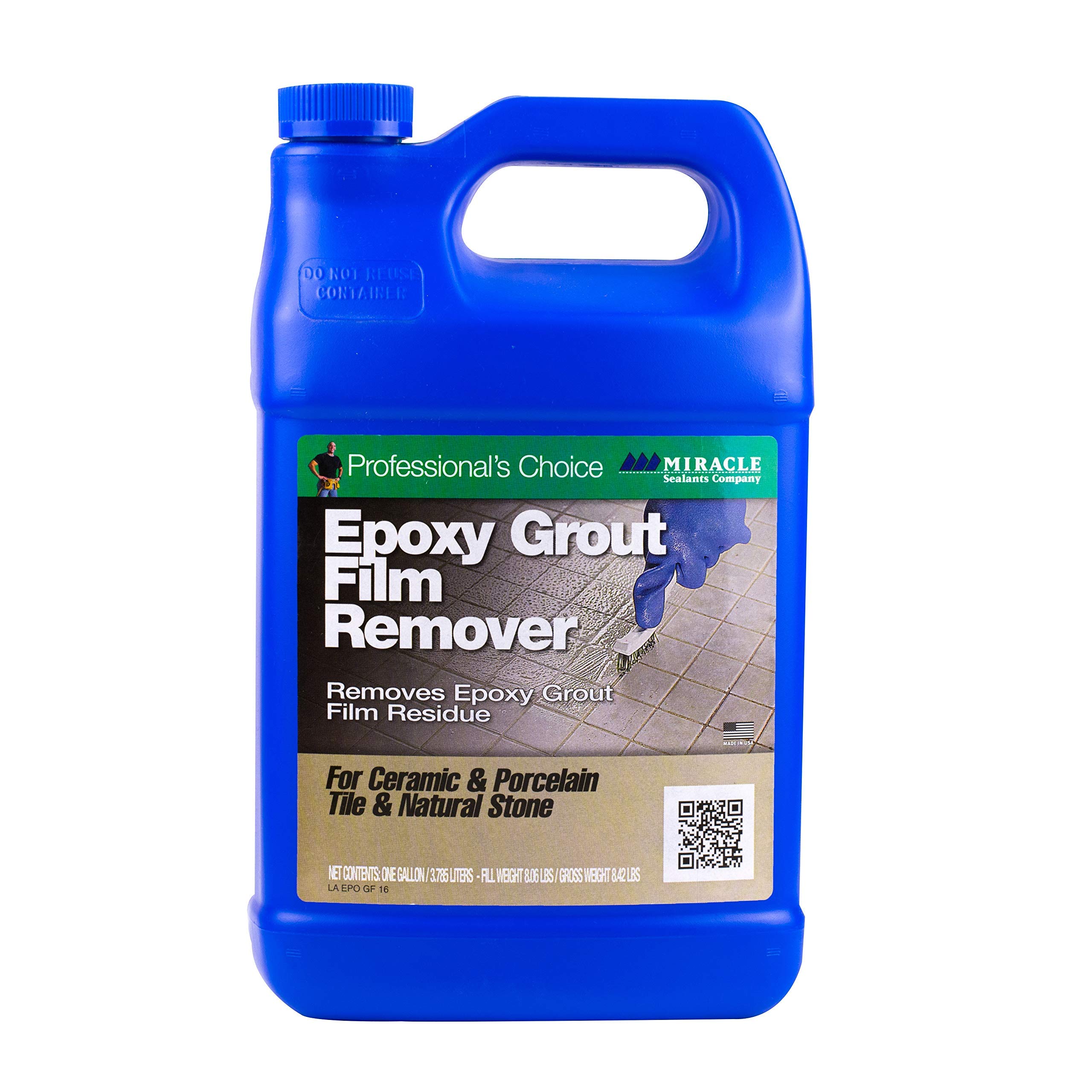 2 Set Miracle Sealants Epoxy Grout Film Remover Cleaners, Model EPOREMGAL4, Easy application makes cleaning fast, Color Clear, Size Gallon