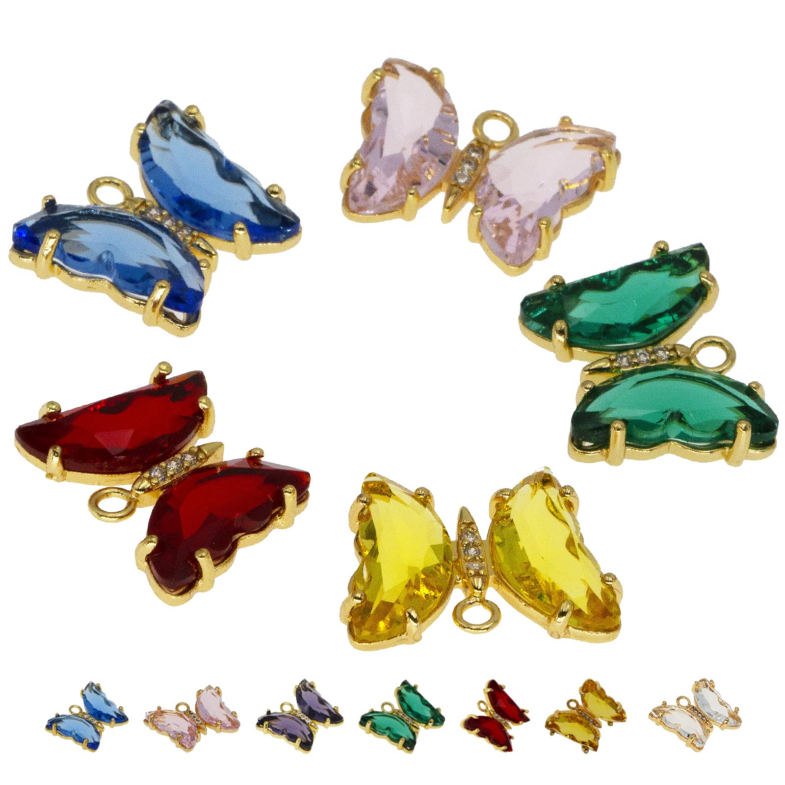 Crystal Zirconia Gold Plated Brass Charms for Jewelry Making Bracelet Necklace Earring Pendant Craft Supplies DIY Accessories