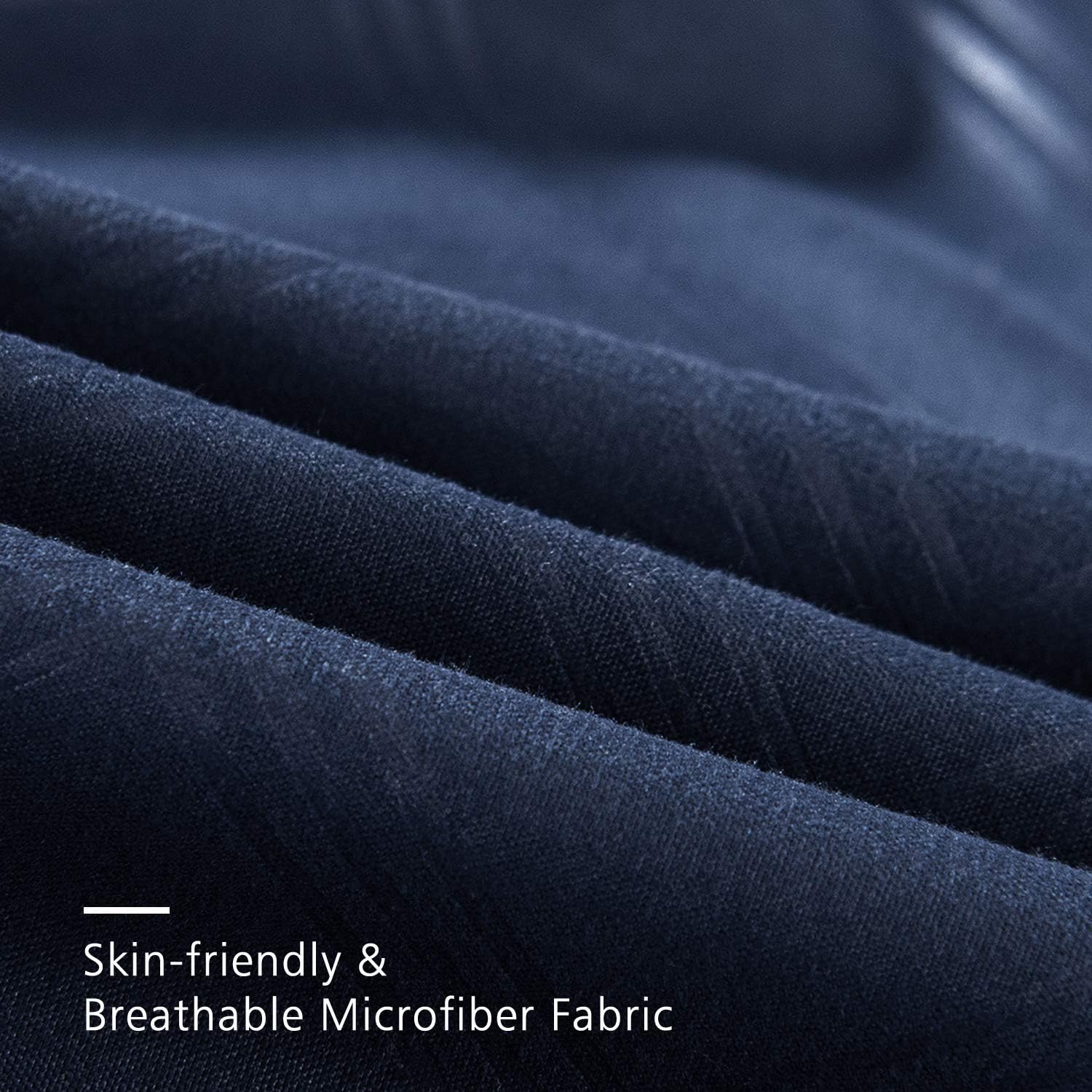 JML Comforter Set, 10 Piece Microfiber Bedding Comforter Sets with Shams - Luxury Solid Color Quilted Embroidered Pattern, Perfect for Any Bed Room or Guest Room (Navy, Cal King): Kitchen & Dining