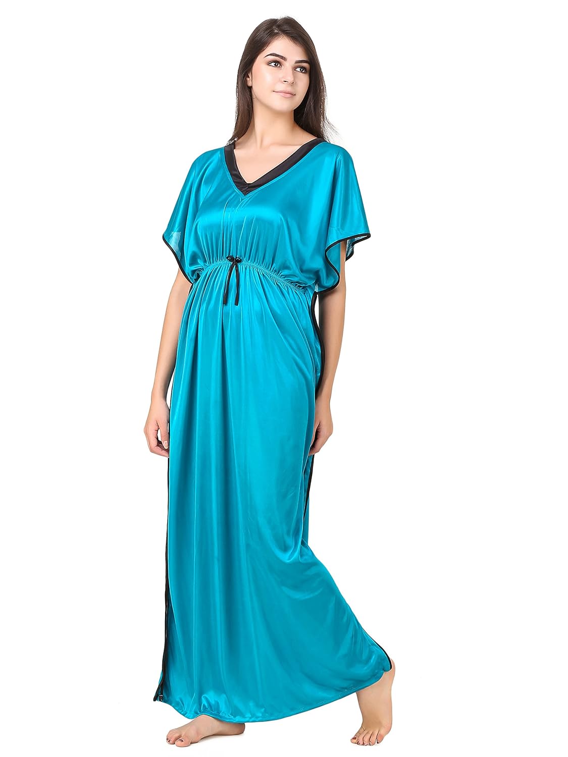 Leaf Printed Free Size Satin Silk Kaftan For Women â Jsdc