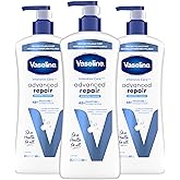 Vaseline Intensive Care Unscented Advanced Repair Body Lotion - Ultra-Hydrating with Lipids for Extremely Dry Skin, 20.3 oz, Pack of 3