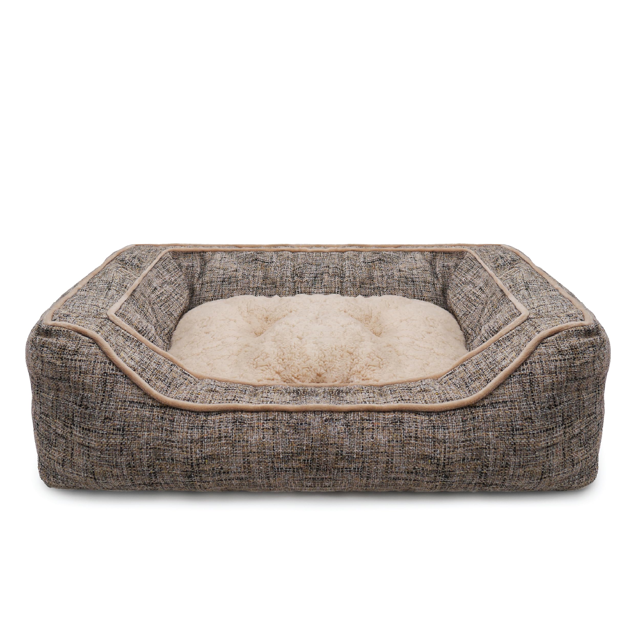 Rosewood Luxury Slate & Oatmeal Square Dog Bed, Small