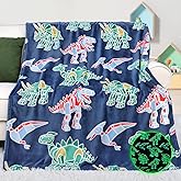 MIBOI Dinosaur Blanket for Boys Kids, Glow in The Dark Dinosaur Blankets Birthay Gifts for Boys, Dino Toys for Kids 2 3 4 5 6 7 8 9 10 11 12 Year Old Boy Gifts