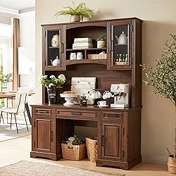 JXQTLINGMU Farmhouse 76" Height Computer Desk with