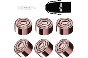 Gurelax Replacement Heads for Flawless Finishing Touch Facial Hair Remover, Gen 3 Replacement Blades for Women, New Version Upgraded Replacement Blades Refill, 18K Gold Heads(6pcs)