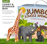 Learning Minds Jumbo Jungle Animals Set 8 Toy Safari Zoo Figures 18 Months+ view 3